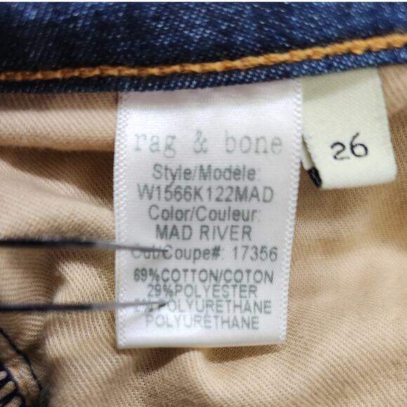Rag & Bone 10 Inch Ankle Skinny Jeans Size 26 Blue High Rise Raw Hem Stretch - Picture 8 of 15